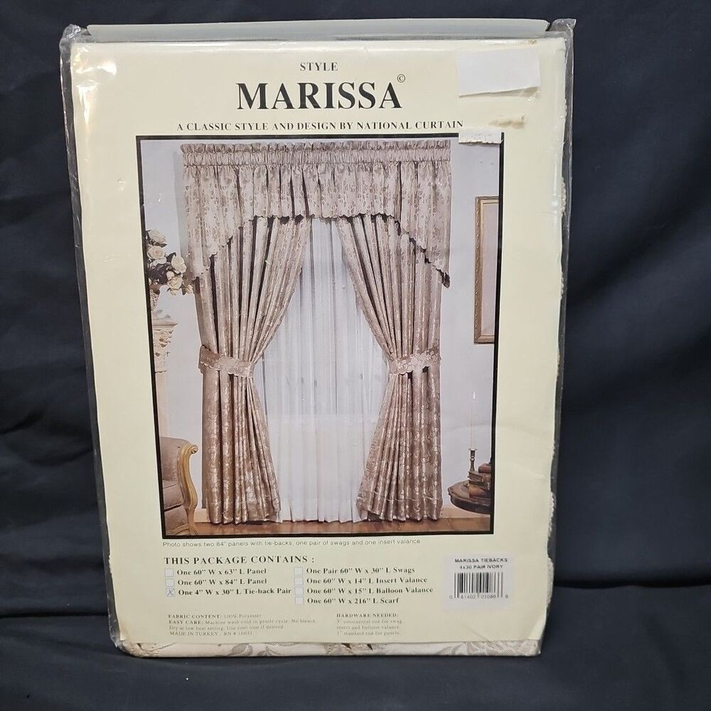 Lace, Marissa One 4" W x 30"L Tie Back Pair